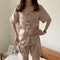 Silk Pajamas Women Summer Plus Size XLPlus  Cardigan Short Sleeve Loungewear Sleepwear