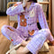 Popular Streaming Pajamas Women Lapel Cotton Long Sleeved Trendy Western Cardigan Loungewear Sets Sleepwear