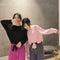 IMG 110 of Color-Matching Long Sleeved Pajamas Women Sweet Look Loose Plus Size Loungewear Free Sleepwear