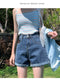 IMG 119 of Popular Denim Shorts Women Summer High Waist Slim Look Loose All-Matching Wide Leg Outdoor A-Line Hot Pants Shorts