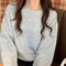 IMG 146 of Korean Student Short Loose All-Matching Long Sleeved Sweatshirt Women Alphabets Trendy Tops Outerwear