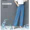 Img 2 - Summer Denim Wide Leg Pants Women Drape Straight Ice Silk Loose Thin Casual