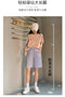 IMG 107 of Bermuda Shorts Straight Jeans Women Summer Loose Casual Wide Leg Pants High Waist Chiffon Suits Shorts