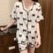 Img 1 - Southeast Asia Pajamas Women Summer Short Sleeve Shorts Silk Loungewear Cardigan Sets