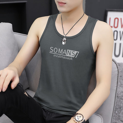 Img 1 - Modal V-Neck Men Sleeveless T-Shirt Tank Top Summer Breathable Sporty Fitting Vest Fitness Trendy