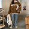 IMG 121 of American Vintage Baseball Jersey Women Thin Loose bfLazy Lapel Jacket ins Outerwear