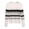 Img 5 - Round-Neck Sweater Women Slim Look Demure Tops Striped Long Sleeved Undershirt