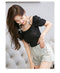 IMG 112 of Summer Short Sleeve T-Shirt Women insTops Sexy Tube Bow Puff Sleeves Slim Look Niche Trendy T-Shirt