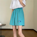 IMG 108 of Cotton Summer Korean Loose Lazy Wide Leg Pants Casual Elastic Waist Shorts Women Shorts