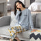 Pajamas Women Cotton Long Sleeved Outdoor Casual Loose Plus Size Loungewear Sets Sleepwear