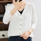 Multicolor Sweater Cardigan Women Short Loose Plus Size Long Sleeved Thin V-Neck Knitted Outerwear