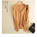 IMG 120 of Multicolor Sweater Cardigan Women Short Loose Plus Size Long Sleeved Thin V-Neck Knitted Outerwear