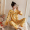 Korean Sweet Look Casual V-Neck Replica Long Sleeved Pajamas Women Sets Loungewear Sleepwear