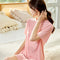 Pyjamas Women Summer Thin Silk Cooling Mid-Length Dress Plus Size Loungewear Outdoor Sleepwear