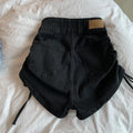 IMG 116 of Sexy Design Fold Drawstring Denim Shorts Women Summer Thin High Waist Slim Look All-Matching A-Line Hot Pants Shorts