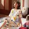 Pajamas Women Summer Short Sleeve Cropped Pants Sets INS Women Cartoon Popular Trendy Loungewear Sleepwear