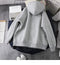 IMG 105 of Zipper Cardigan Sweatshirt Women Hooded Korean Plus Size Loose Thick Outerwear