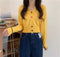 Img 2 - V-Neck Colourful Button Cardigan Short Long Sleeved Korean Sweater Women Elegant Sweet Look Tops