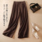 Img 2 - Loose Art Cotton Blend Wide Leg Pants Culottes Women Vintage Solid Colored Summer Casual Length