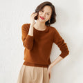 Img 2 - Long Sleeved Wool Knitted Sweater Women Korean Slim Look Round-Neck Undershirt