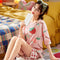 Pajamas Women Short Sleeve Cotton Summer Printed Loungewear Two-Piece Sets Design Sleepwear