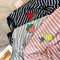 Img 4 - Korean Striped Rainbow Fruit Pyjamas Sleeve Length Adorable Cartoon Pajamas Outdoor Loose Women