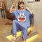 Thin Outdoor Adult One-Piece Pajamas Summer Women Short Sleeve Cotton Adults Jumpsuit Pyjamas Versatile Sleepwear