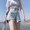 Img 1 - High Waist Denim Pants Shorts Women Summer Korean Loose Slim Look Vintage Outdoor Hot Pants