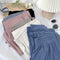 Img 2 - Loose High Waist Knitted Striped Wide Leg Pants Women Slim Look All-Matching Drape Floor Length Straight Casual