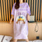 Pyjamas Women Summer Thin Cotton Short Sleeve Mid-Length Pajamas Student Adorable Cartoon Plus Size Pregnant Woman Sleepwear