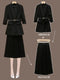 Img 3 - Plus Size Women Elegant Slim Look Blazer Mesh Skirt Sets