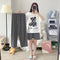 Pajamas Women Summer Three-Piece Short Sleeve Sets Loose Plus Size Cartoon Minimalist Casual Cooling Loungewear Sleepwear