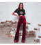 IMG 107 of Europe High Waist Gold Casual Wide Leg Pants Women Pants