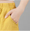 IMG 121 of Striped Cotton Shorts Short Wide Leg Women Pants Summer Loose Pocket Elastic Waist Shorts