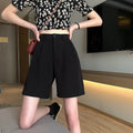 Img 3 - Suits Shorts Women High Waist Slim Look All-Matching Loose Straight Casual Wide Leg Drape Pants