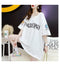 IMG 109 of Popular insStudent Mid-Length Short Sleeve T-Shirt Women Summer Korean Loose See Through Bare Back Half Sleeved Tops T-Shirt