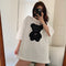 IMG 114 of Popular Bear Short Sleeve T-Shirt Women Loose Korean insHarajuku Thick Half Sleeved T-Shirt