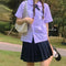 Img 2 - Thailand Round-Neck jkUniform Women Inspired Mauve Short Sleeve Shirt First-Love Student