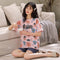 Summer Pajamas Women Short Sleeve Shorts Cotton Korean Loungewear Cartoon Thin Outdoor Sets Sleepwear