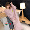 Korean Striped Rainbow Fruit Pyjamas Sleeve Length Adorable Cartoon Pajamas Outdoor Loose Women Sleepwear