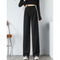 Img 1 - Black Suit Pants Women Summer Straight Loose High Waist Drape Thin Casual Floor Length Wide-legged