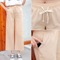 Img 3 - Cotton Blend Wide Leg Pants Women Summer Thin All-Matching Straight Jeans High Waist Drape Plus Size Casual