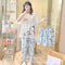 Southeast Asia Pajamas Women Summer Short Sleeve Long Pants Thin Three-Piece Loose Plus Size Adorable Cartoon Loungewear Sleepwear