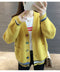 IMG 130 of Student Korean Pocket Sweater Women Loose V-Neck Long Sleeved Matching Knitted Cardigan Outerwear