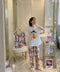 IMG 106 of Hot sale in Southeast AsiaPajamas Women Three-Piece Summer Short Sleeve Long Pants Plus Size Loungewear Sleepwear