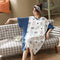 Summer Women Pyjamas Pocket Design Trendy ins Home Outdoor Cotton Teens Mid-length Sleepwear