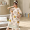 Summer Women Pyjamas Pocket Design Trendy ins Home Outdoor Cotton Teens Mid-length Sleepwear