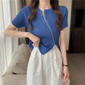 IMG 108 of Silk Sweater Women Short Sleeve Summer Niche Trendy Thin Undershirt T-Shirt Tops ins Outerwear