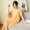 Img 4 - Modal Pyjamas Women Summer Short Sleeve Loose Pajamas Thin Long Cotton Pregnant Woman Plus Size