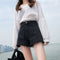 Img 6 - Vintage Hong Kong Wide Leg Shorts Summer Casual High Waist Loose Denim Women